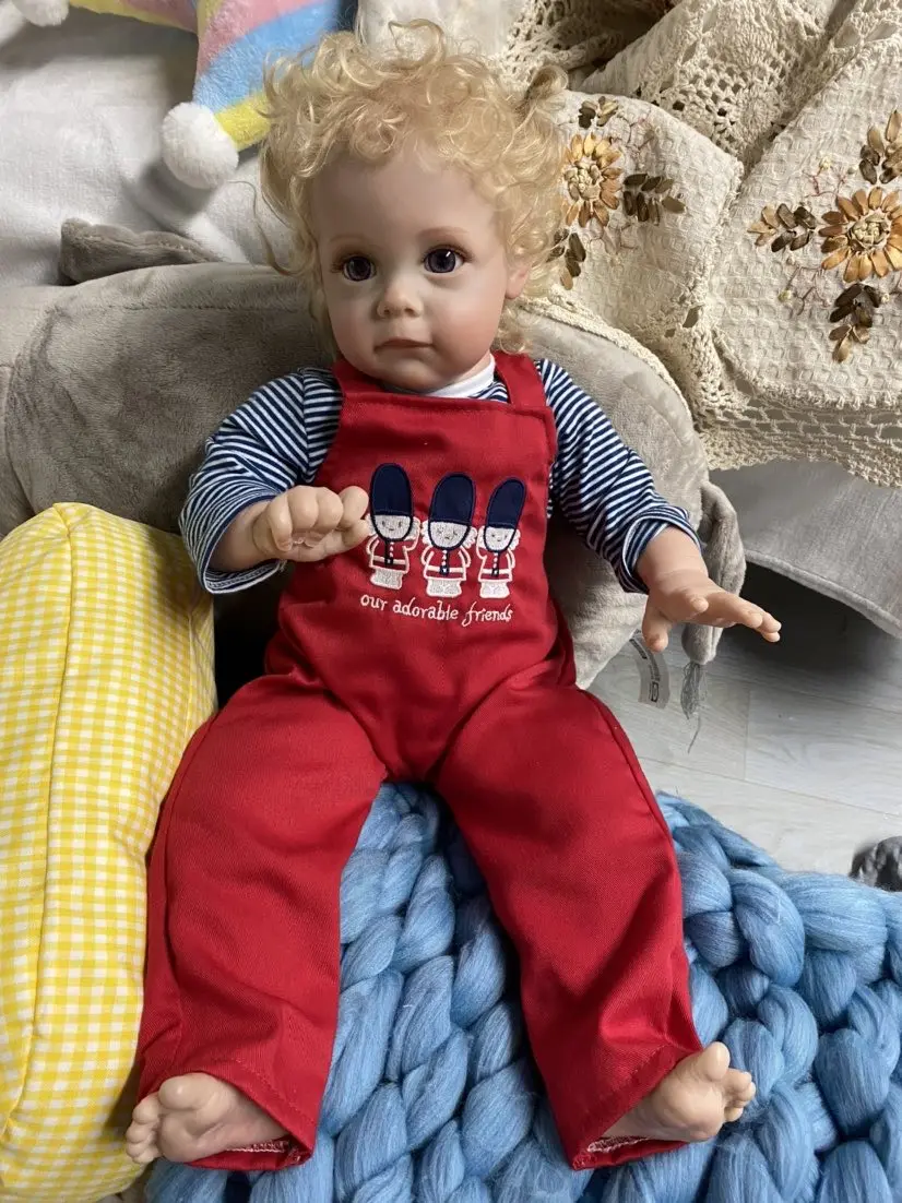 RBG 56 Бэби Реборн Кукла Мэгги, Девочка-Реборн из Силикона и Винила, Мягкий Натуральный Нежный Прикосновение С Посаженными Волосами, Подарок-Игрушка.