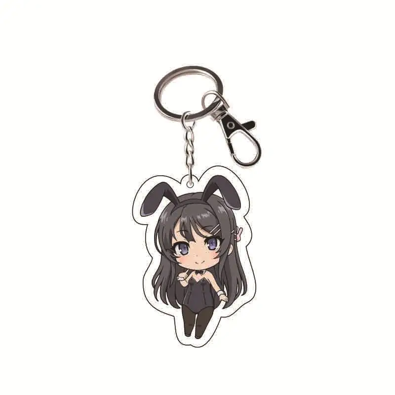 

Rascal Does Not Dream Of Bunny Girl Acrylic Key Ring Mai Sakurajima Transparent Key Chain Anime Peripheral Keychains