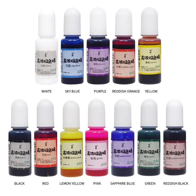 

10g/bottle Second Generation Floral High Concentration Resin Color Fine Leakproof Design Ink DIY Crystal Epoxy Dyeing Pigment