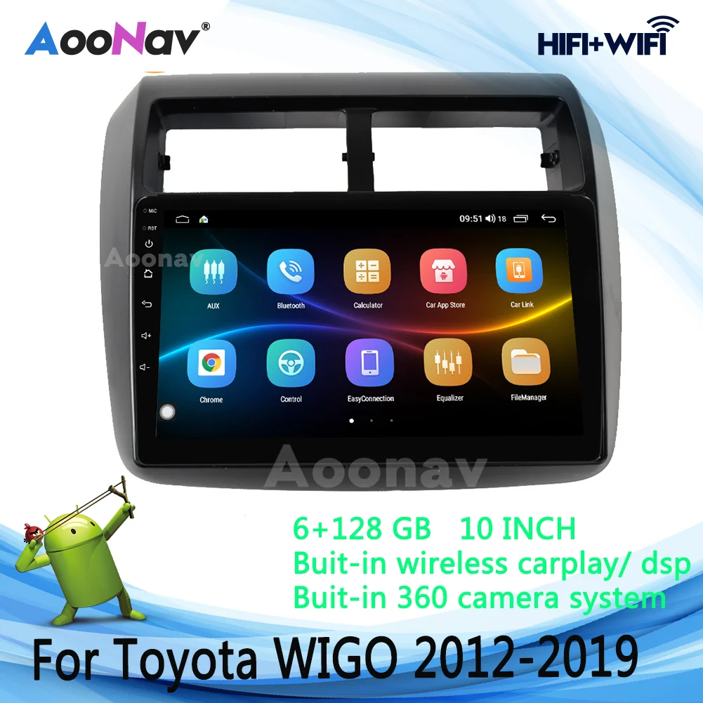 

2Din Tesla QLED экран 6 + 128 ГБ Android 10 автомобильное радио для Toyota WIGO 2012-2019 Стерео DVD плеер Мультимедиа GPS навигация