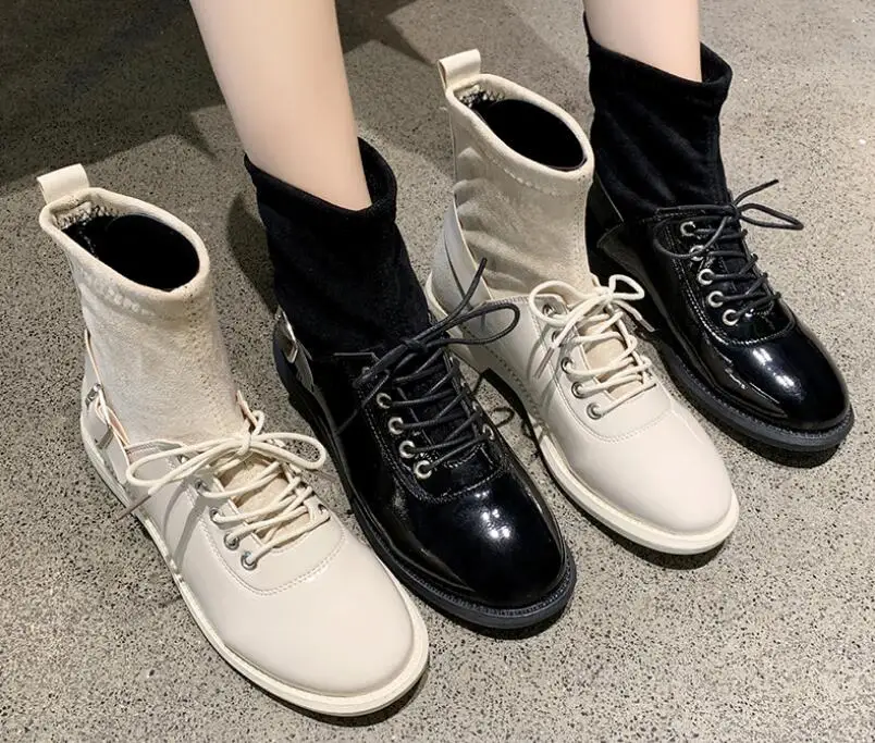 Новые привлекательные элегантные весенне-осенние ботинки из искусственной кожи