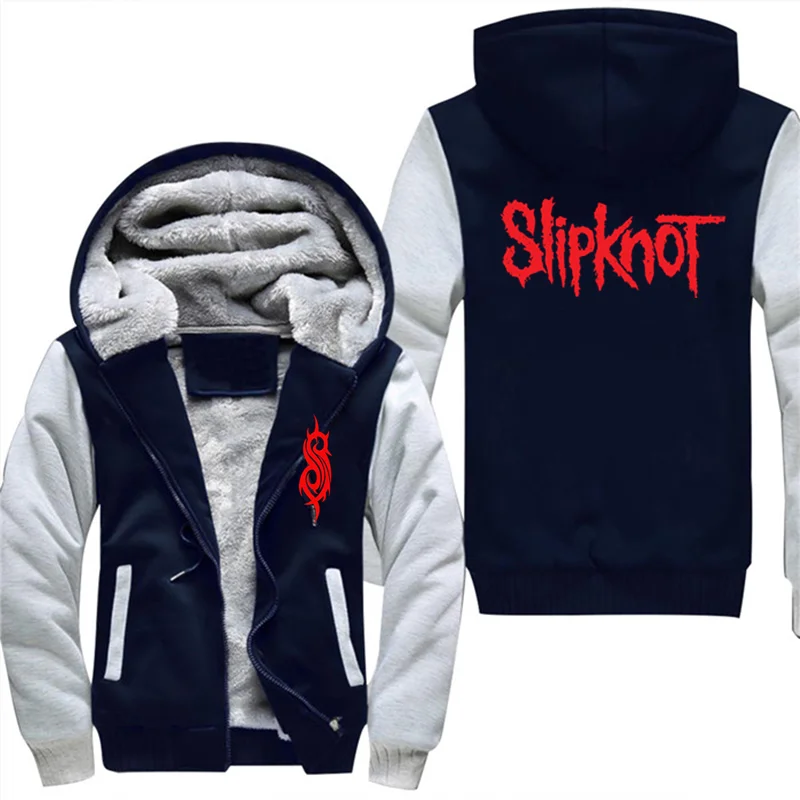 Slipknot повседневное мужское теплое хлопковое плотное бархатное пальто толстовка с капюшоном куртка парки Повседневная однотонная уличная одежда