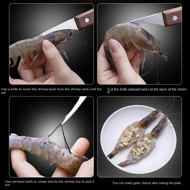

A set of shrimp picking thread and peeling shrimp artifact to shrimp thread knife household kitchen special shrimp knife tool