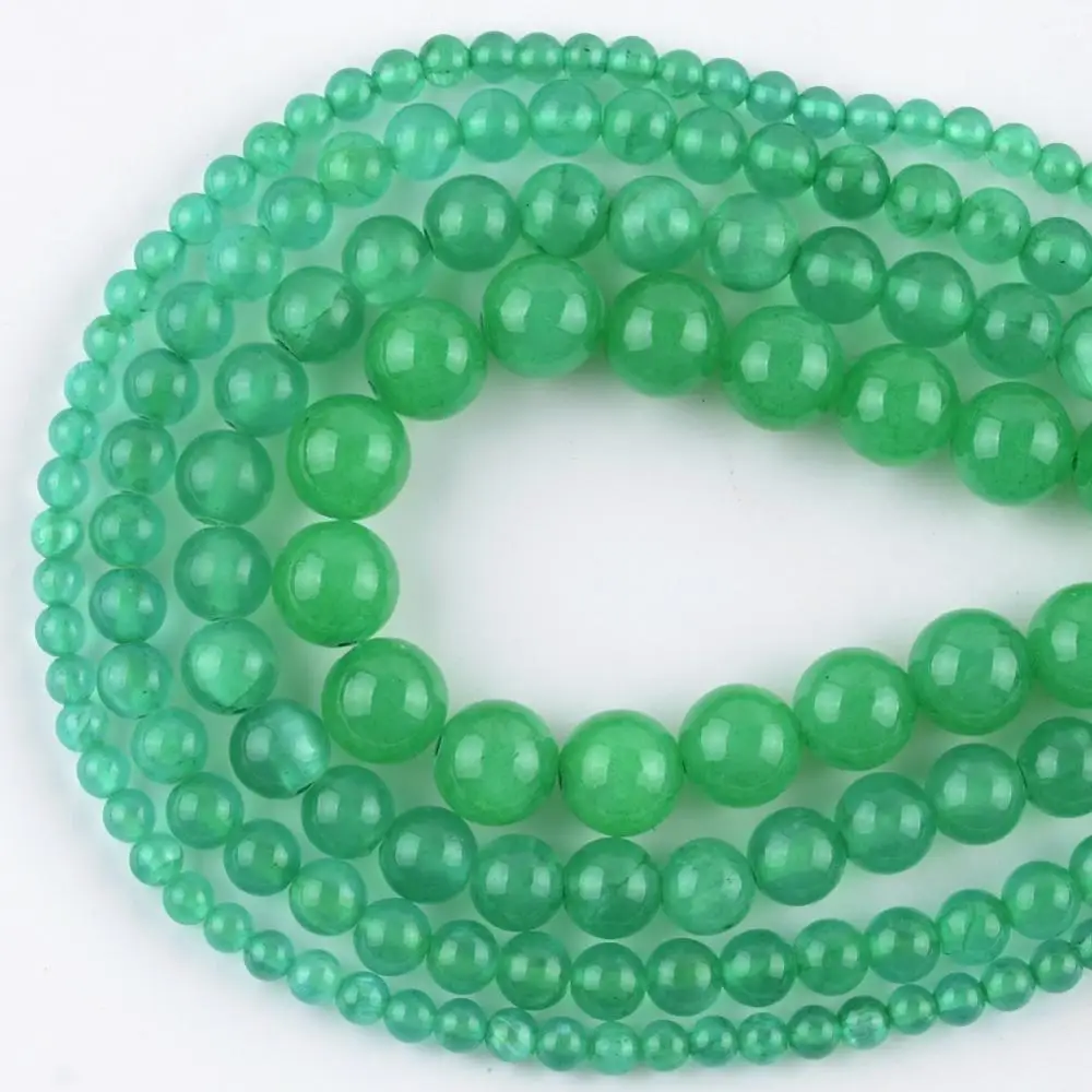 Natural Dark Green Jades Stone Beads Round Space Loose For Jewelry Making 4mm-10mm DIY Handmade Bracelets Jewellery 15&quot | Украшения и