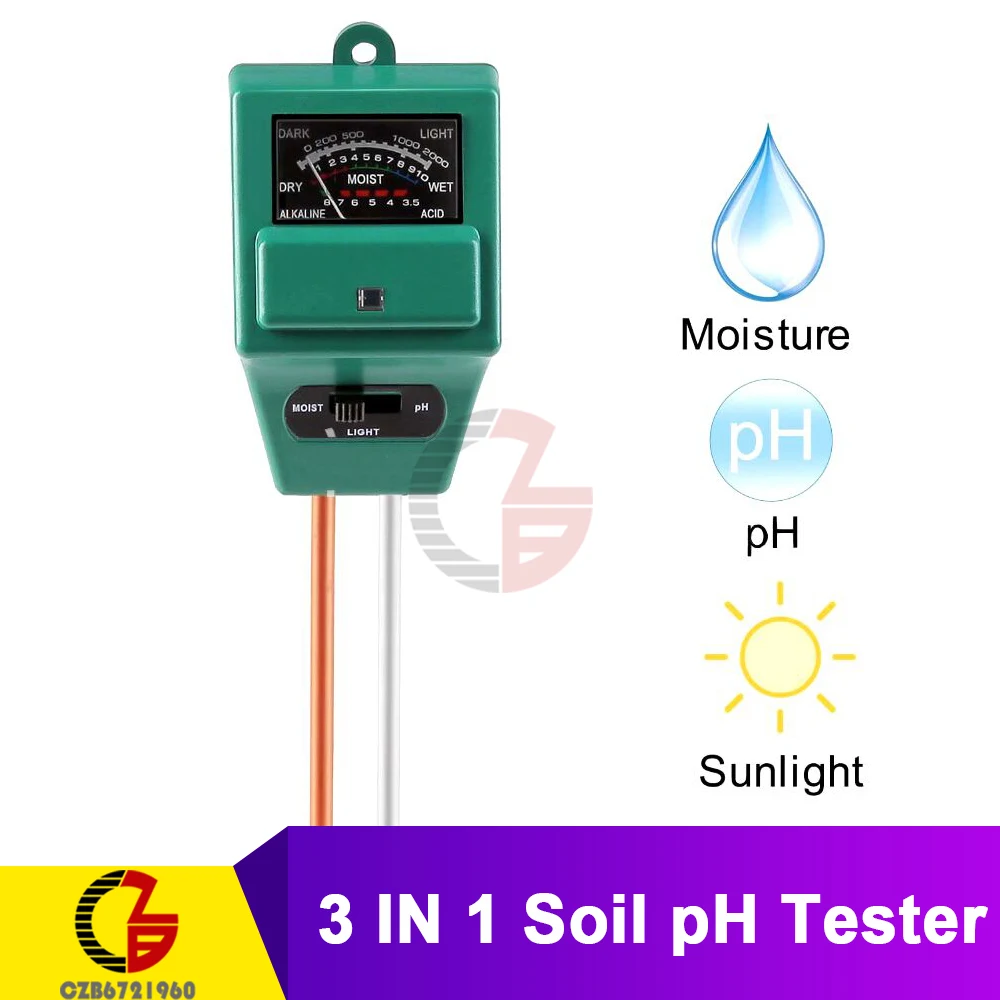 

Gaqqee 3 в 1 рН-метр почвы зеленый
