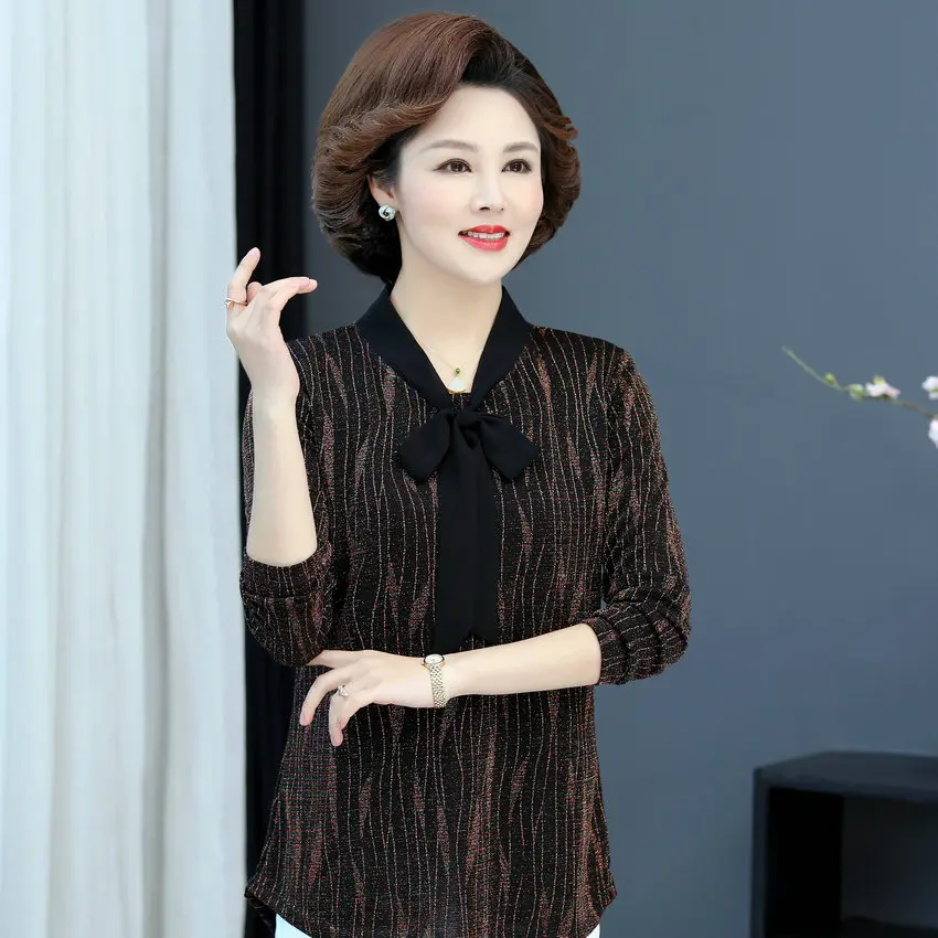 Черные блузки с бантом и воротником красные золотые женские весенние