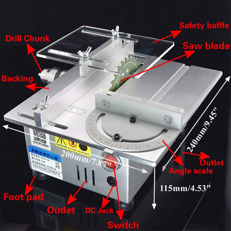 Алюминий миниатюрная Настольная пила высокой точности резки DIY Модель Пилы