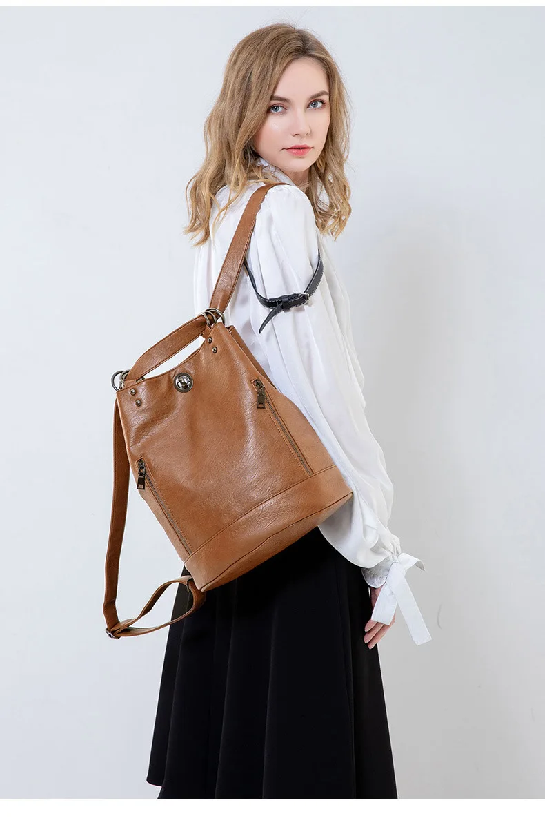 

Fashion Women Backpack with Tassel Mini School Book Bag for Teenage Girls Female Soft Leather Travel Backpack Mochila Sac C1328