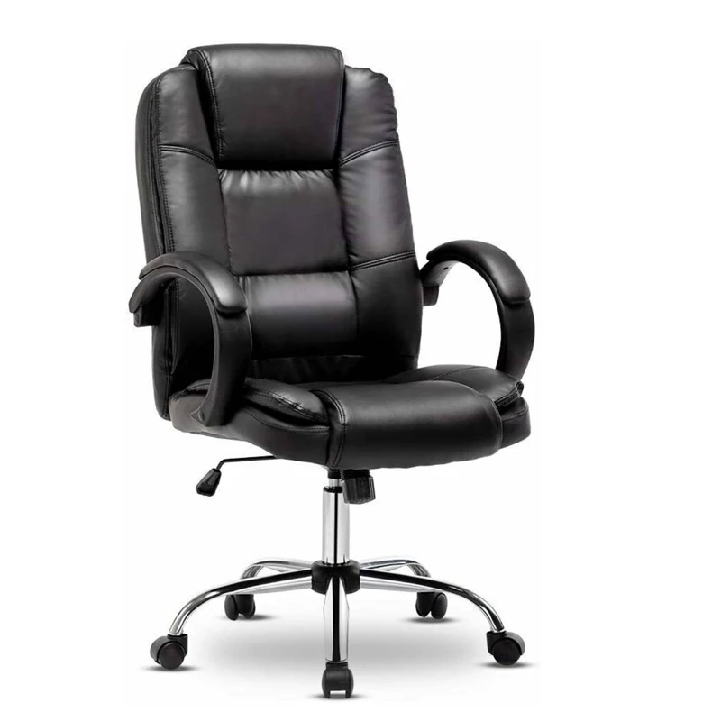 

Heavy Duty Faux Leather Office Chair Ergonomic Black Gaming Chair Rotatable And Adjustable Furniture Easy To Install