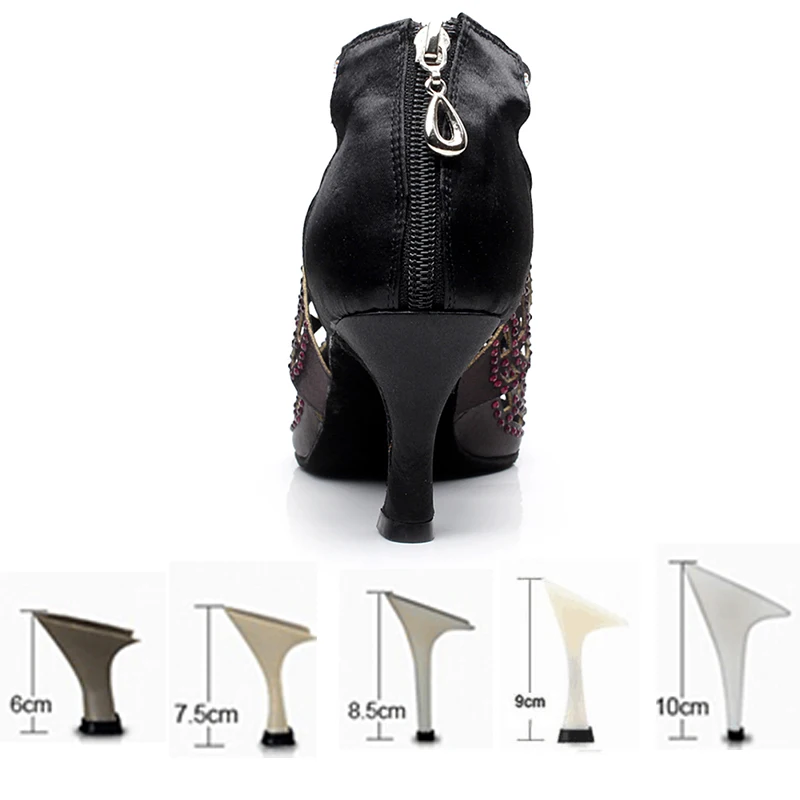 Туфли DKZSYIM женские для латиноамериканских танцев атласные блестящие со стразами