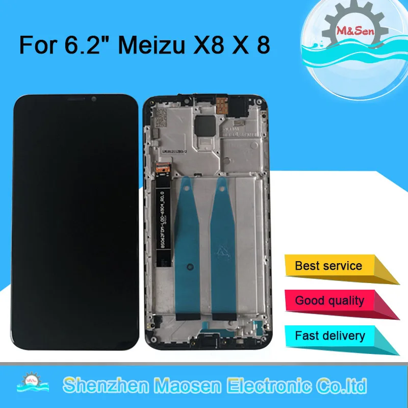 6 2 &quotОригинальный ЖК экран M &amp Sen для Meizu X8 M852H рамка дисплея с сенсорной панелью