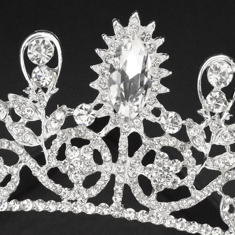 2020 Европейская королева Хрустальная корона невесты Свадебный Серебряный