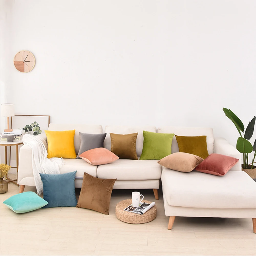 Бархатные наволочки для дома Декоративные диванные подушки Наволочки кровати