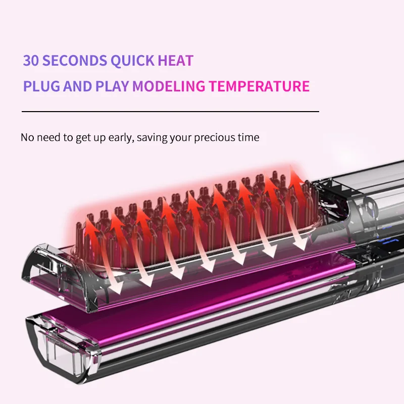 

3 In 1 Multi Hair Comb Hot Hair Curlers Straighten Brush Styling Tools Straightener Curler Electric Air Irons Boucleur Cheveux