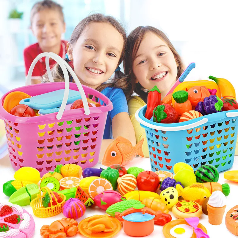 26 шт./лот корзина с ножом и вилкой для овощей фруктов покупок игровой домик