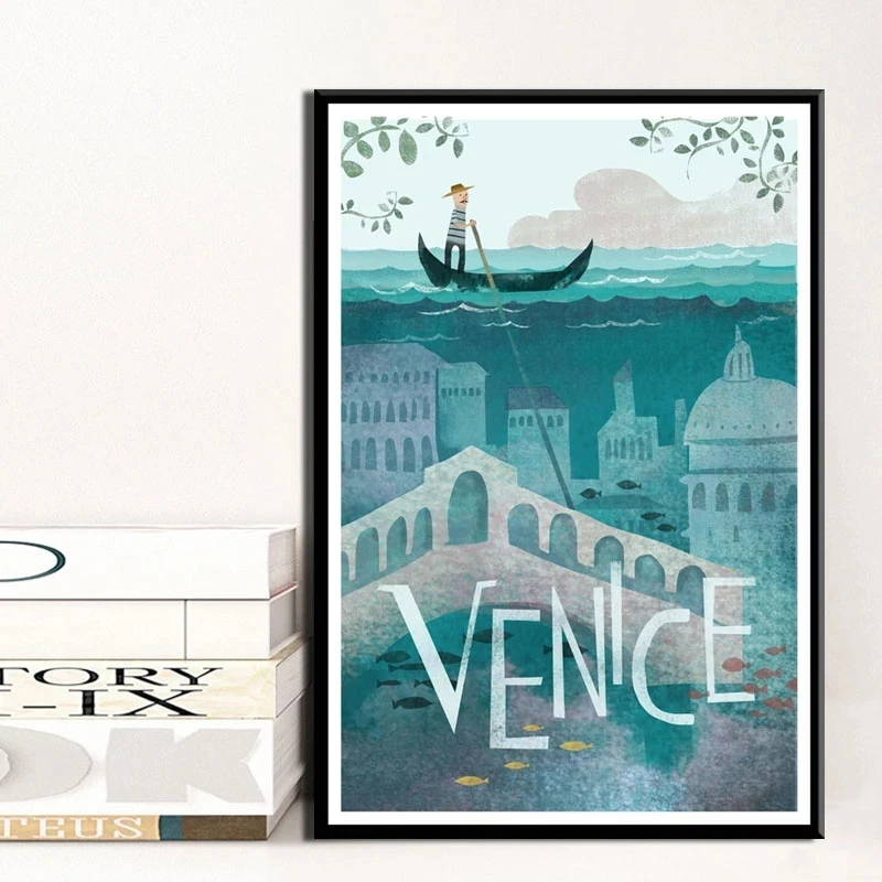 

Home Decor Berlin Wall Art Venice Canvas Painting Toulouse Print Poster Famous Travel Cities Modular Picture Cuadros For Bedroom