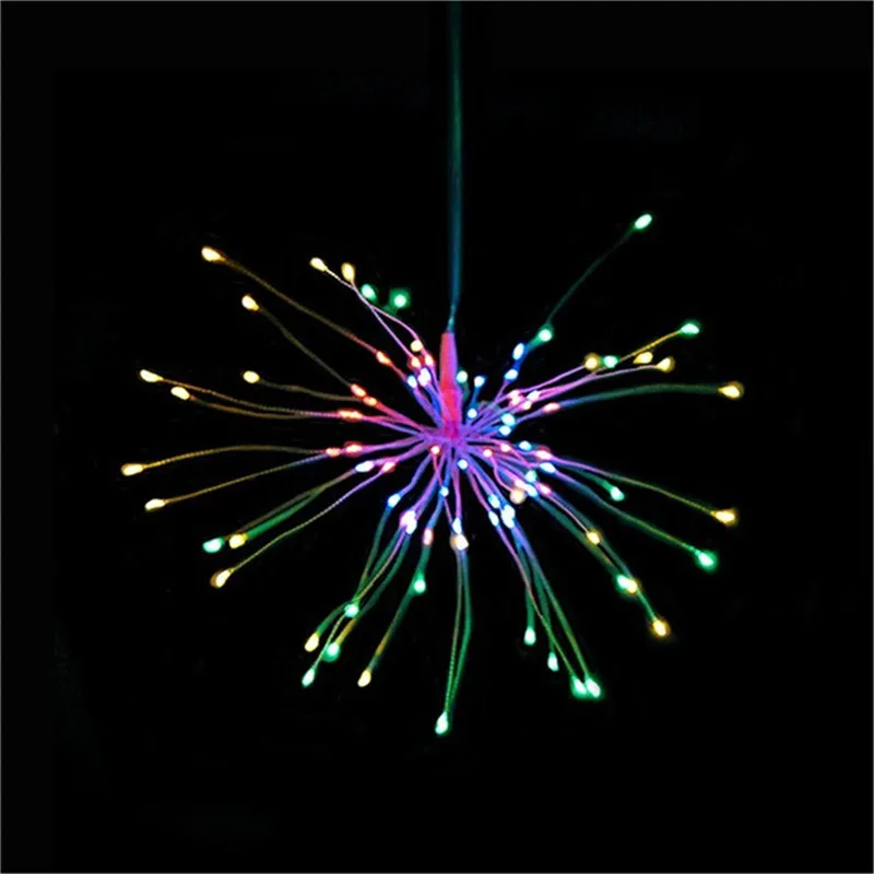 200 светодиодов Starburst медная гирлянда с дистанционным питанием от батареи затемняемая Фея Украшение Крытый/наружная подвесная подсветка Вечерние - Испускаемый цвет: Multicolor