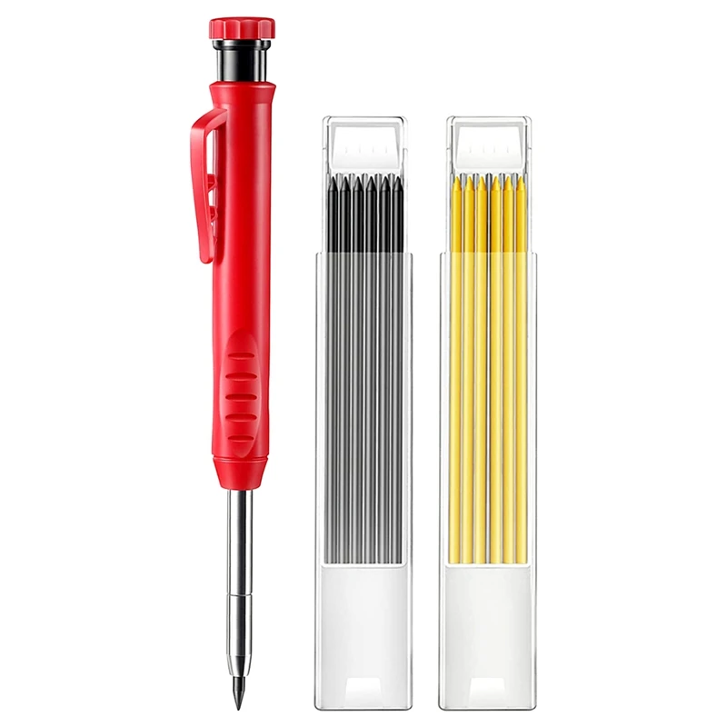

Solid Carpenter Pencil Set for Construction, Deep Hole Mechanical Pencils Wood Marker Marking Tool for Carpenter Scriber