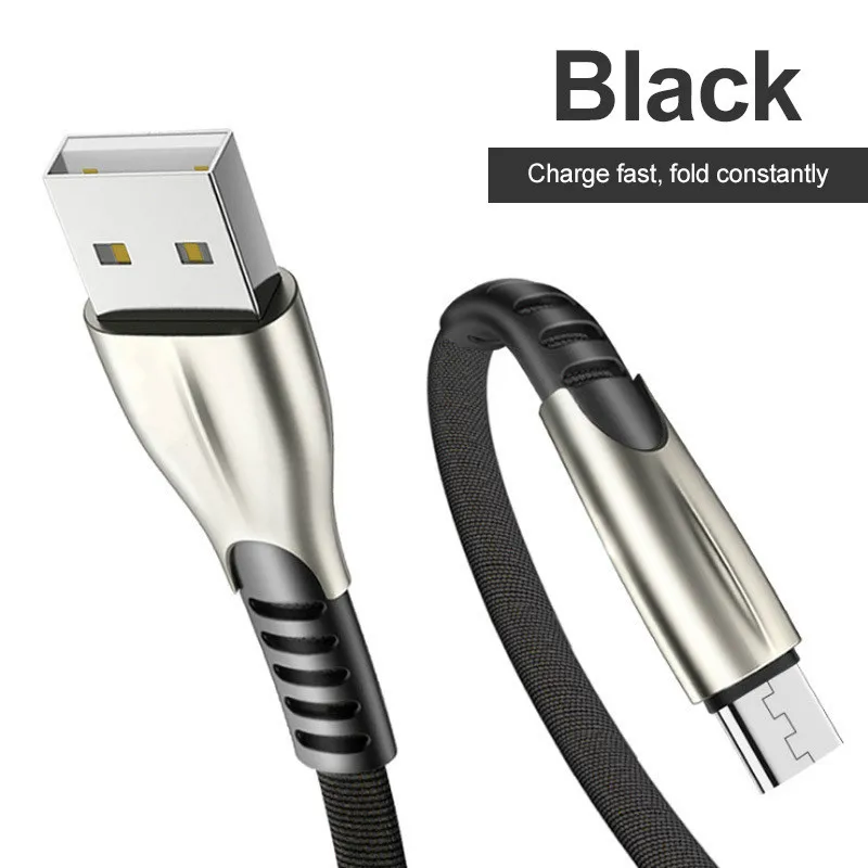 Leaf Micro USB кабель 3.0A Быстрая зарядка Micro usb кабель зарядного устройства для samsung S7 S6 J7 Xiaomi Redmi Note 5 4 Android Кабели для телефона - Цвет: black micro cable