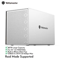 yottamaster ps500ru3 aluminum 5 bay 2 53 5 usb3 0 support 5x16tb personal storage raid external hard drive enclosure sata 3 0