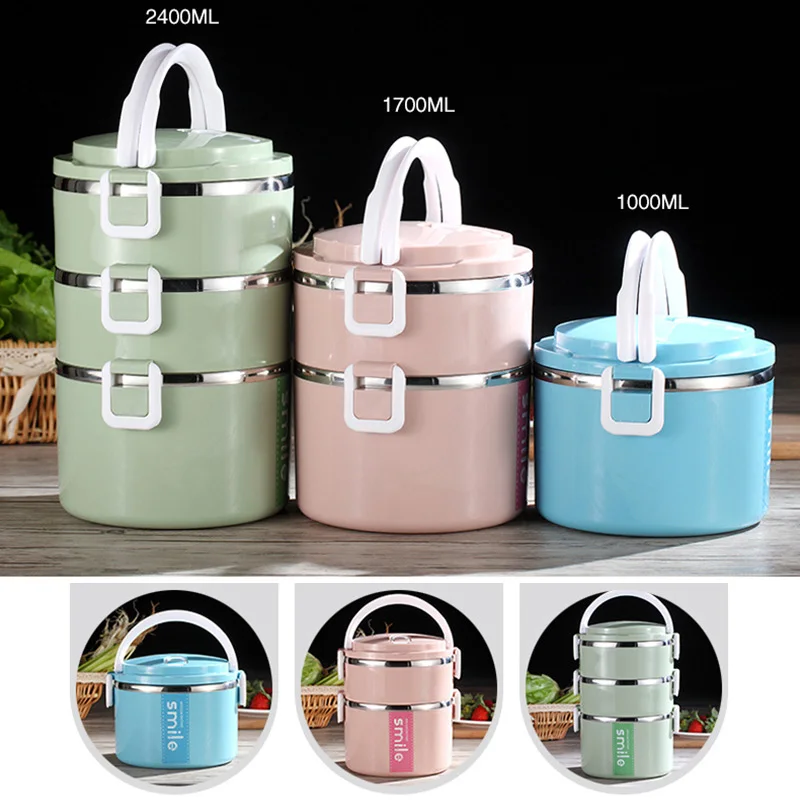 1 2 3 слоя термальный Ланч-бокс из нержавеющей стали Герметичный для детей