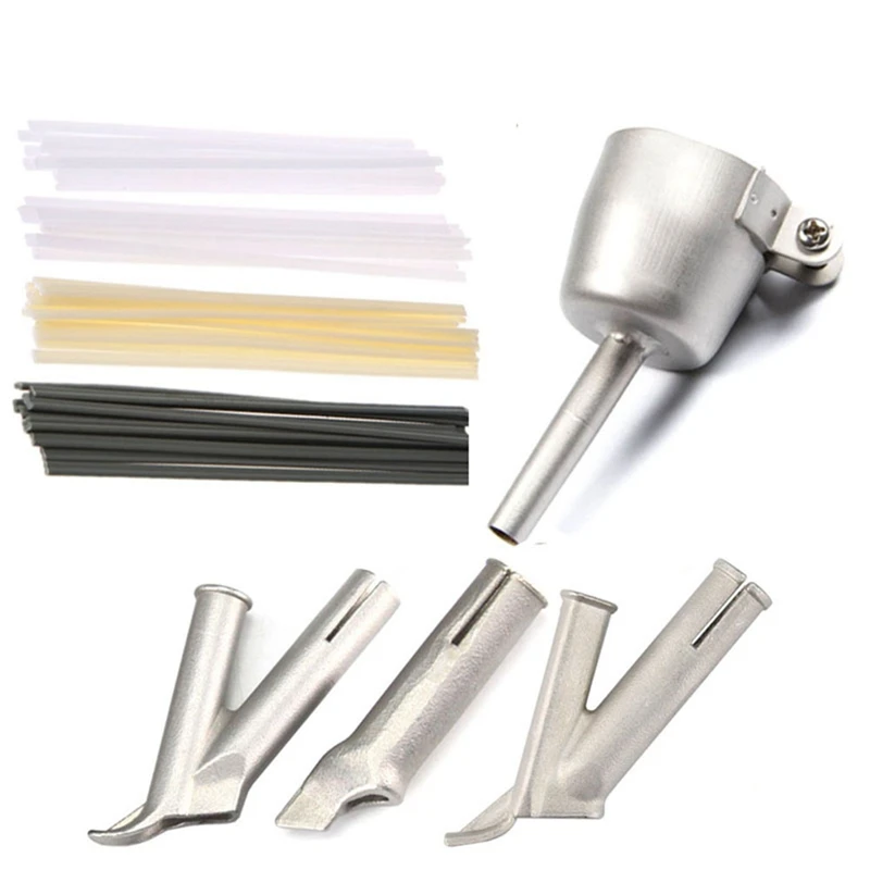 

54Pc Set Round Triple-cornered Speed Nozzle Welding Plastic Hot Air Kit for Welding Nozzle Tip Vinyl Welder Welding Rod