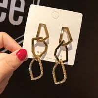 2021 new korean fashion temperament asymmetric geometry drop earrings for women girls party gift jewelry