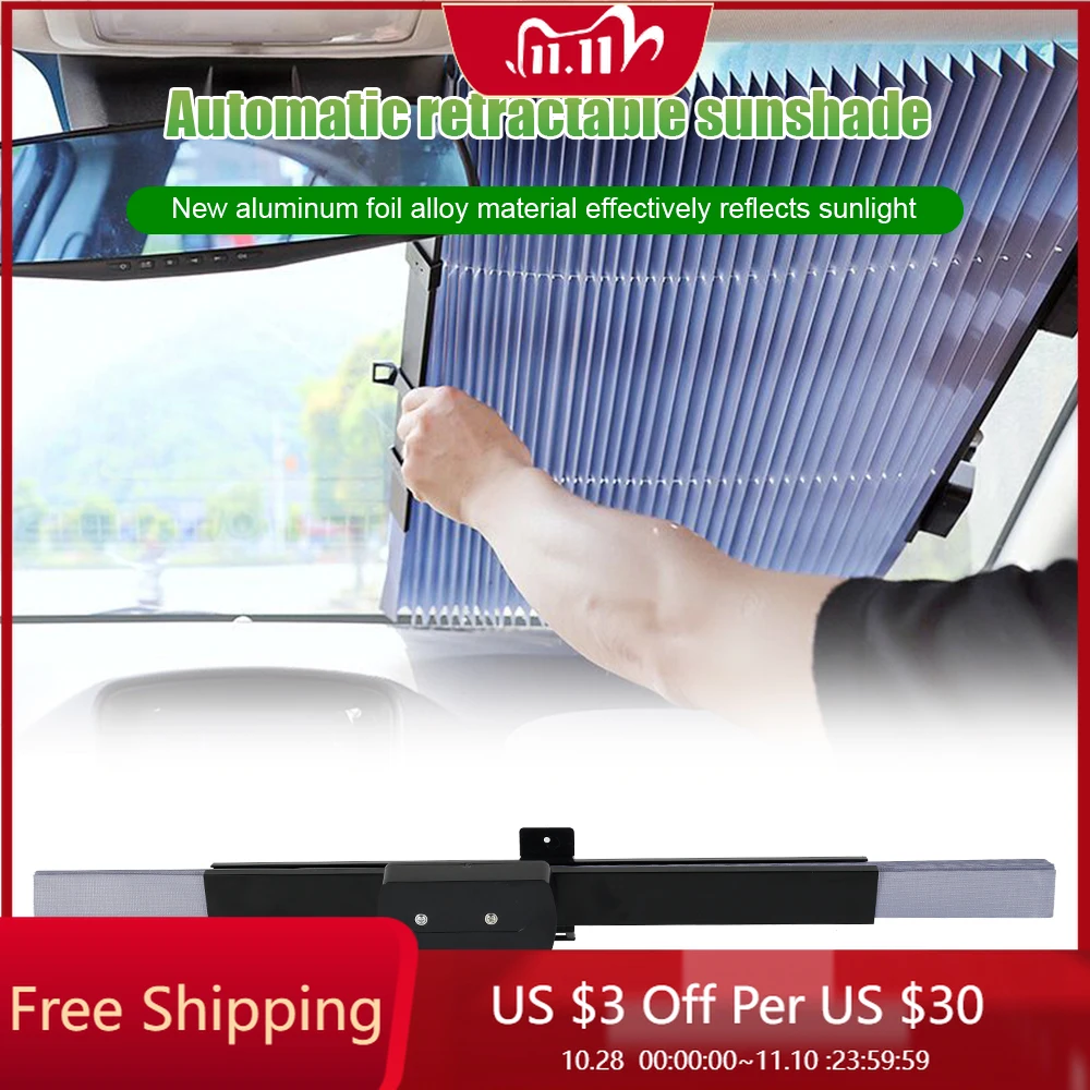 

Car Windshield Curtain Retractable Set Folding Car Sunshade Cover Reflective Film Curtains Anti-UV Car Windshield Sunshade Cover
