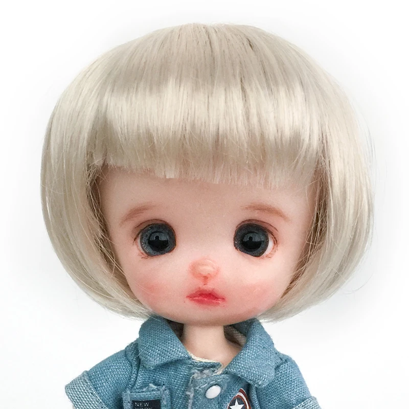 

bjd doll bangs short hair straight hair wig soft imitation mohair brown bjd wig for 1/8 BJD SD DD doll accessories for dolls
