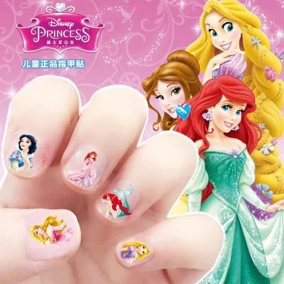 girls Princess Frozen elsa and Anna  Nail Stickers Disney snow White Sophia Mickey Minnie kids Makeup Toys images - 6