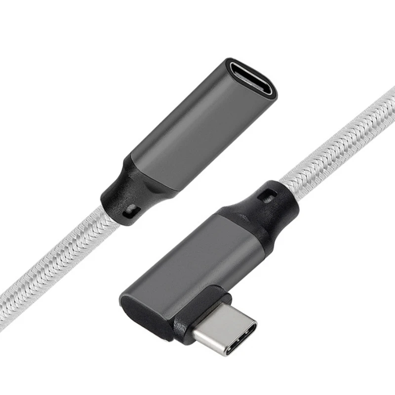 

Тип-C удлинитель, 2 м 90 градусов Тип C Быстрая зарядка мужчина к USB-C Женский 90 градусов удлинитель кабеля для передачи данных