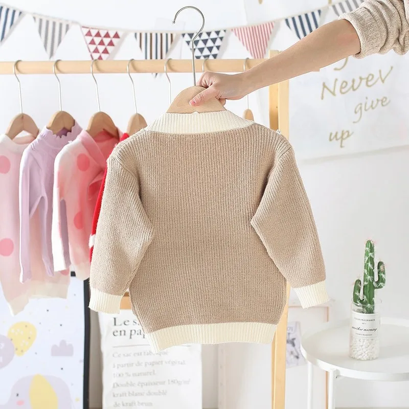 

Kids Spring Wear Cotton Sweater 2019 New Children Baby Kids Girl Boy Knitted Sweater Cardigan Tops Outfit Colorful Sweater