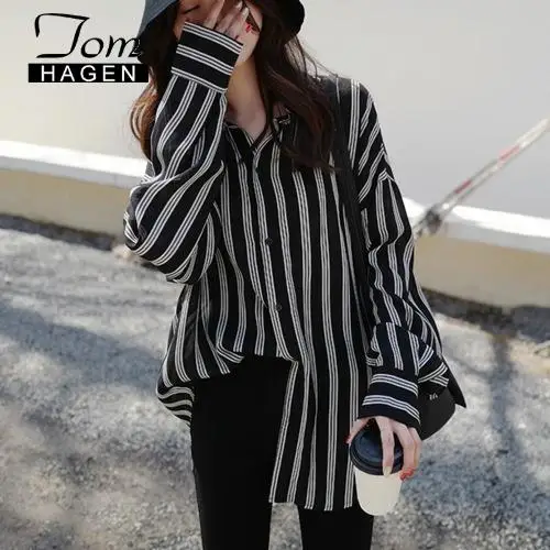 Женская блузка с отложным воротником Элегантная составного кроя весна-лето 2020 |