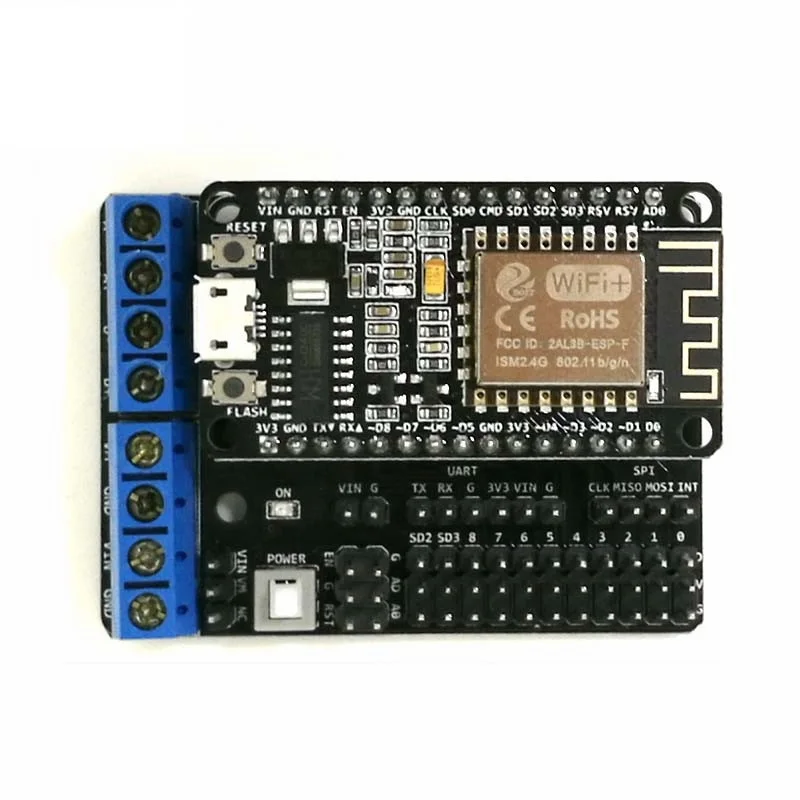 Плата разработки NodeMCU V4 Wi-Fi + плата управления двигателем комплект для