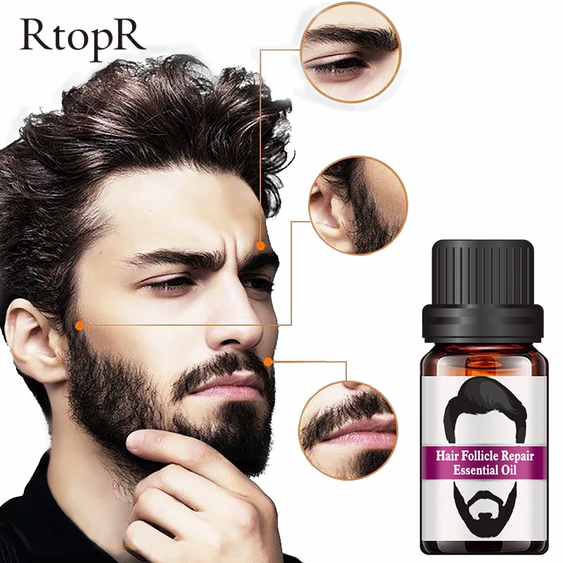 

RtopR Hair Follicle Repair Oil Men Styling Moustache Oil Hair Growth Of Beard Body Hair Eyebrow Care Moisturizing Smoothing 10ml