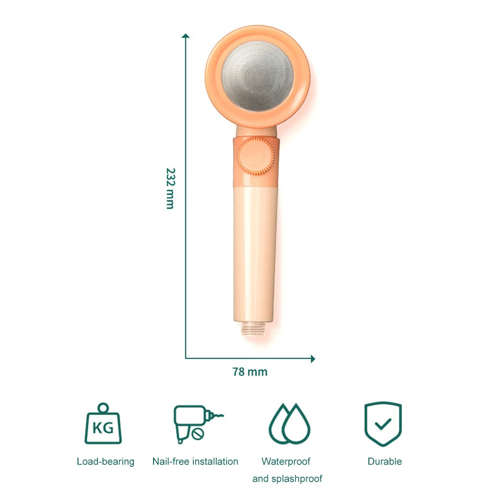 

Handheld Bath Head ABS Adjustable Shampoo Shower Bathroom Accessory Water Saving Nozzle Bathing Hand Sprayer Head for Home Hotel