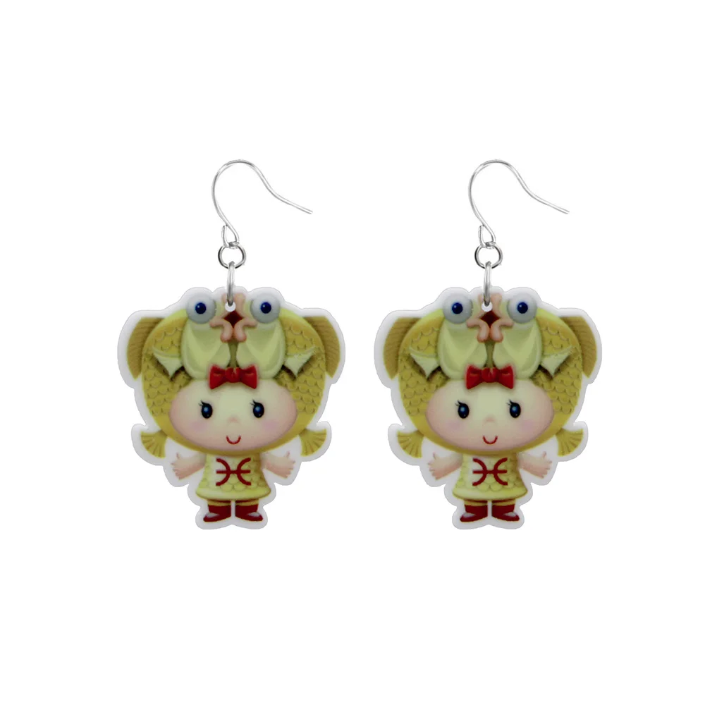 2019 модные подарочные украшения для девочек 12 созвездий висячие серьги женщин и