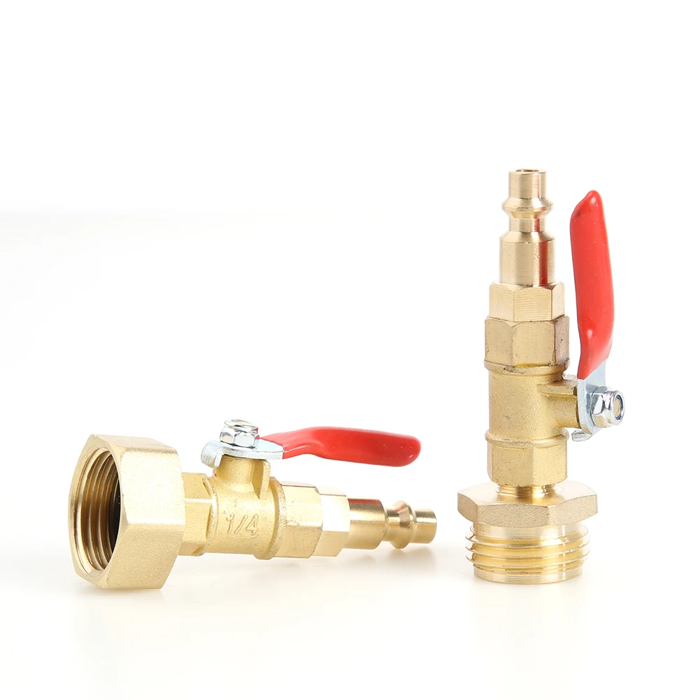 

2pcs Thread Connector w/Ball Valve Air Compressor Copper Pipe Fitting Coupler Copper Pipe Fitting Coupler Adapter