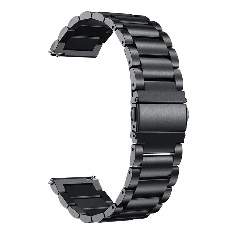 Для samsung Galaxy Watch active 2 44 мм 40 мм Набор браслетов из нержавеющей стали и кожи ремешок для Galaxy Watch 42 мм Шестерня s2 - Цвет ремешка: Черный