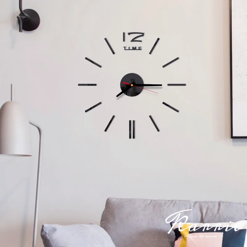 Новинка 2020 часы настенные 3d акриловые зеркальные наклейки сделай сам украшение