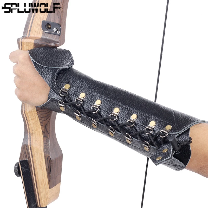 Genuine Leather Cowhide Archery Arm Guard Protector Hunting Shooting Accessories Protective