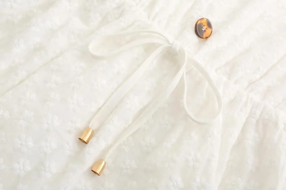 

NEW Foridol long sleeve polka dot white lace dress women sexy backless short dress high fashin button mesh holiday dress vestido