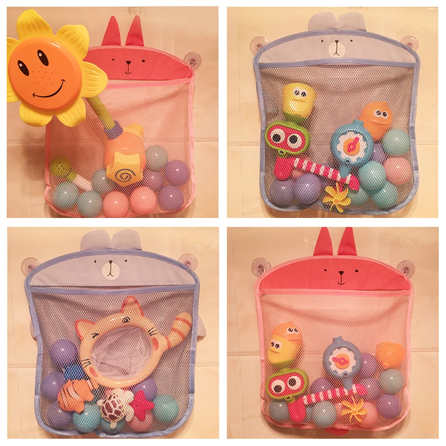New Baby Bathroom Mesh Bag Sucker Design For Bath Toys Kids Basket Cartoon Animal Shapes Cloth Sand Storage Net | Игрушки и хобби