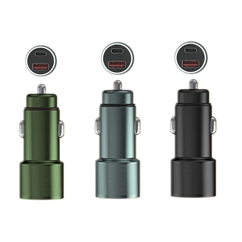 

Автомобильное зарядное устройство с двумя портами USB и поддержкой быстрой зарядки