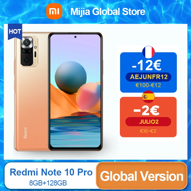 Смартфон Xiaomi Redmi Note 10 Pro Snapdragon 128G 120 Гц 6 67 дюйма AMOLED дисплей|Смартфоны| |