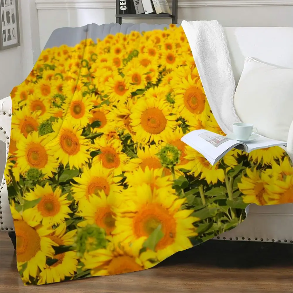 

Одеяло NKNK с подсолнухами, тонкое одеяло в стиле пейзажа, уличное постельное белье с 3D принтом, из полиэстера, премиум-класса