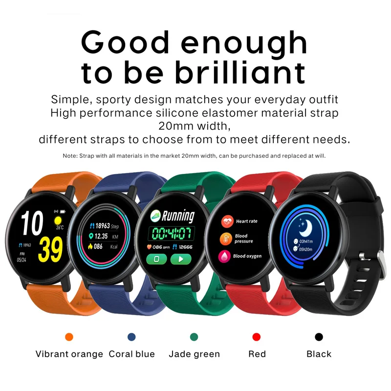 Wearpai H5 цветной экран фитнес-трекер Смарт-часы Bluetooth монитор сердечного ритма водонепроницаемые спортивные фитнес-часы для мужчин и женщин