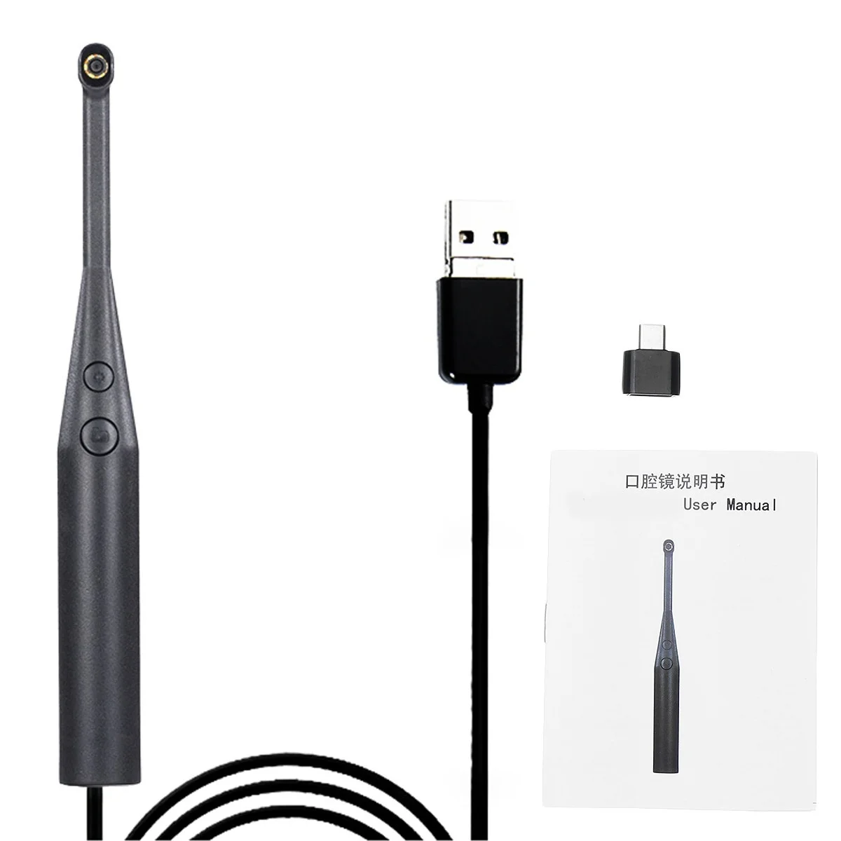 

2 in 1 USB Dental Oral Intraoral Camera 720P HD Medical Endoscope Teeth Mirror with 6 adjustable LED Lights for Android Phone PC