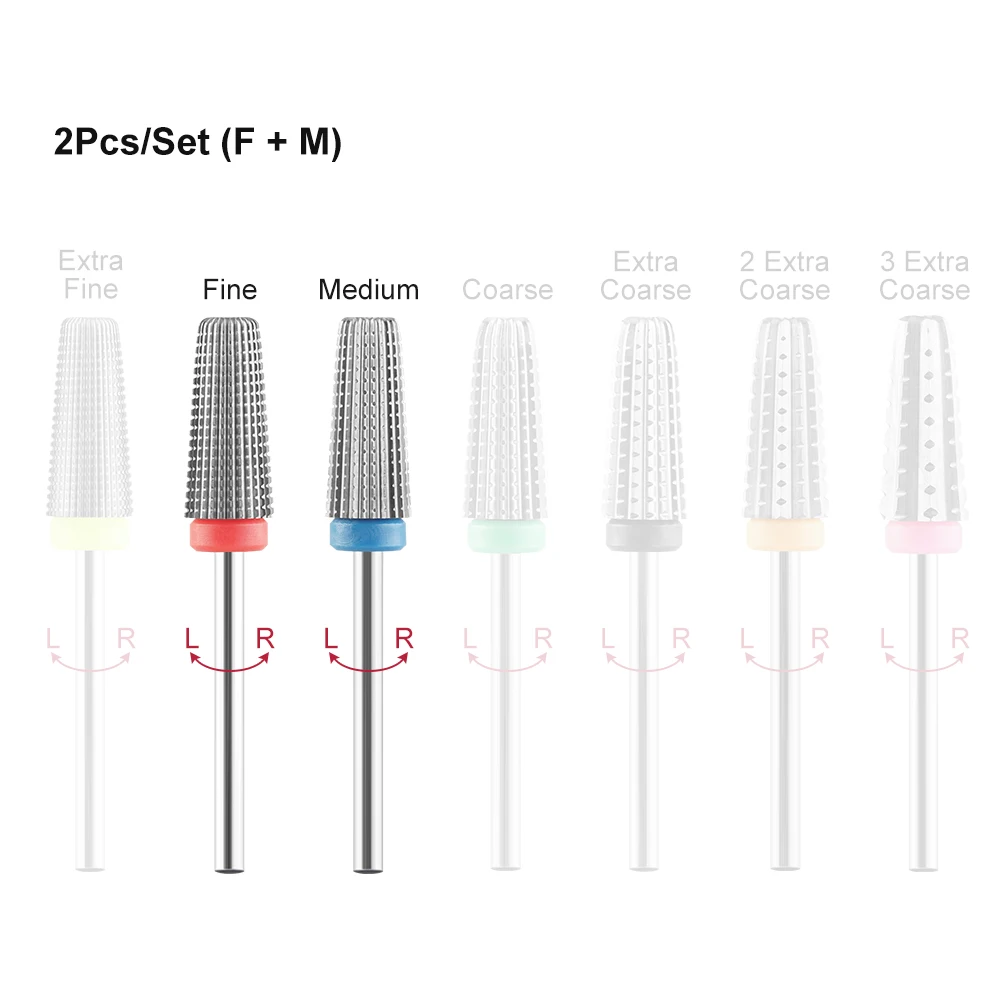 

Tapered Carbide Nail Drill Bits With Cut 2 Way Drills Carbide Milling Cutter For Manicure Remove Gel Nails Accessories