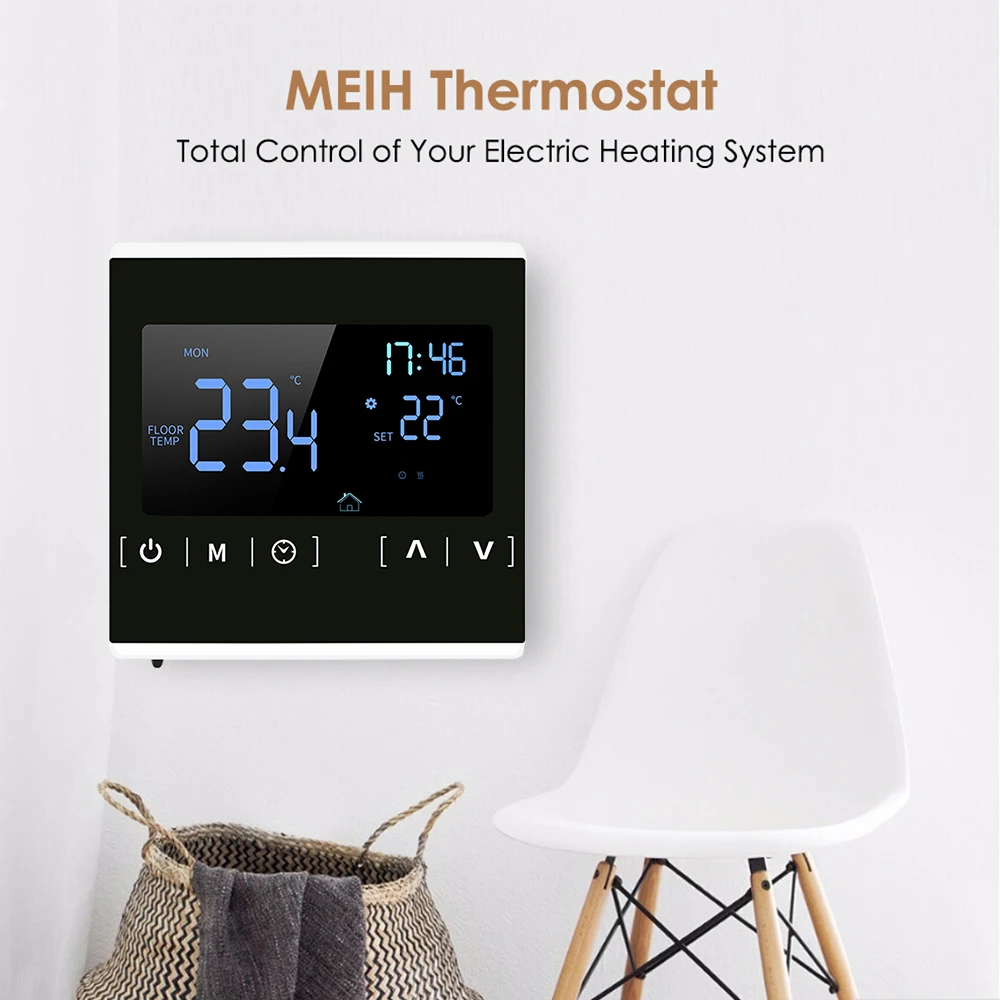

Умный ЖК-термостат для дома, программируемая электрическая система отопления пола, терморегулятор для подогрева воды, регулятор температу...